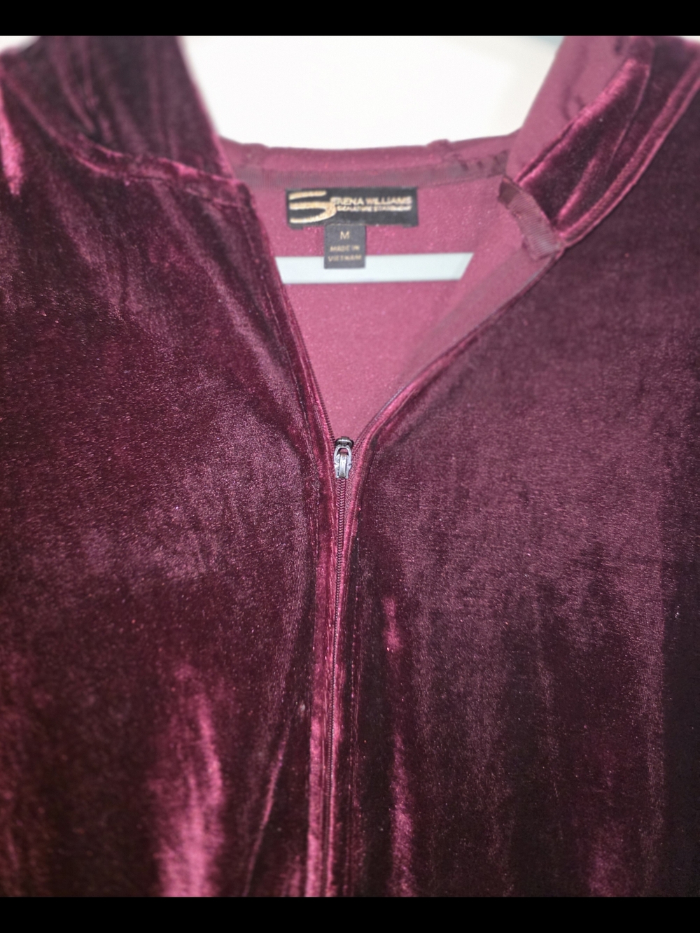 Serena Williams Signature Statement Velour Tracksuit Set - Burgundy/Plum (Size)